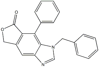 3-Benzyl-4-phenyl-3,7-dihydro-furo[3',4':4,5]benzo[1,2-d]imidazol-5-one Structure