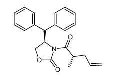 (R)-4-Benzhydryl-3-((S)-2-methyl-pent-4-enoyl)-oxazolidin-2-one结构式