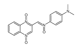 N-(1,4-dioxy-quinoxalin-2-ylmethylene)-N',N'-dimethyl-benzene-1,4-diamine N-oxide结构式