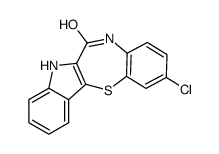 10-chloro-5,7-dihydroindolo[3,2-b][1,5]benzothiazepin-6-one结构式