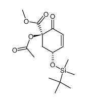 methyl (1R,5R)-1-acetoxy-5-((tert-butyldimethylsilyl)oxy)-2-oxocyclohex-3-ene-1-carboxylate Structure