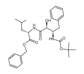 2-(3-tert-butoxycarbonylamino-2-hydroxy-4-phenylbutyrylamino)-4-methylpentanoic acid benzyl ester结构式