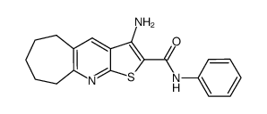 3-amino-6,7,8,9-tetrahydro-5H-1-thia-10-azacyclohepta[f]indene-2-carboxylic acid phenylamide Structure