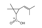 2,2-dimethyl-3-(2-methylprop-1-enyl)cyclopropane-1-carboxylic acid结构式