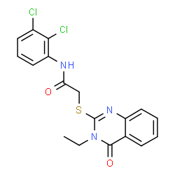 N-(2,3-Dichlorophenyl)-2-[(3-ethyl-4-oxo-3,4-dihydro-2-quinazolinyl)sulfanyl]acetamide Structure