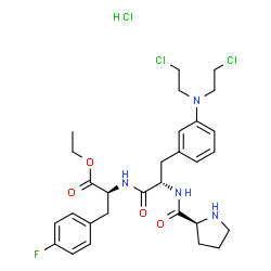 ethyl N-[3-[bis(2-chloroethyl)amino]-3-phenyl-N-L-prolyl-L-alanyl]-4-fluoro-3-phenyl-L-alaninate monohydrochloride Structure