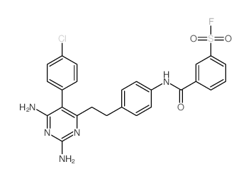 Benzenesulfonyl fluoride,3-[[[4-[2-[2,6-diamino-5-(4-chlorophenyl)-4-pyrimidinyl]ethyl]phenyl]amino]carbonyl]-结构式