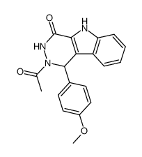 2-acetyl-1-(4-methoxy-phenyl)-1,2,3,5-tetrahydro-pyridazino[4,5-b]-indol-4-one Structure