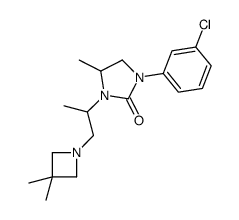 1-(3-chlorophenyl)-3-[1-(3,3-dimethylazetidin-1-yl)propan-2-yl]-4-methylimidazolidin-2-one结构式