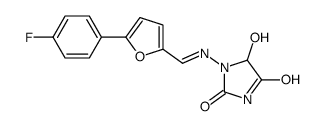 1-[(E)-[5-(4-fluorophenyl)furan-2-yl]methylideneamino]-5-hydroxyimidazolidine-2,4-dione结构式