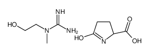 5-oxo-L-proline, compound with N-(2-hydroxyethyl)-N-methylguanidine (1:1) Structure