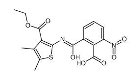 2-[(3-ethoxycarbonyl-4,5-dimethylthiophen-2-yl)carbamoyl]-6-nitrobenzoic acid结构式