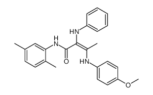 (Z)-3-(4-Methoxy-phenylamino)-2-phenylamino-but-2-enoic acid (2,5-dimethyl-phenyl)-amide Structure