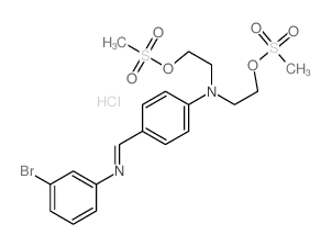 4-[(3-bromophenyl)iminomethyl]-N,N-bis(2-methylsulfonyloxyethyl)aniline Structure