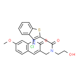 Benzo[b]thiophene-2-carboxamide, 3-chloro-N-[(1,2-dihydro-7-methoxy-2-oxo-3-quinolinyl)methyl]-N-(2-hydroxyethyl)- (9CI) structure