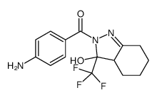 (4-aminophenyl)-[3-hydroxy-3-(trifluoromethyl)-4,5,6,7-tetrahydro-3aH-indazol-2-yl]methanone结构式