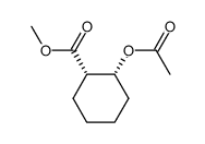 (+/-)-cis-2-acetoxy-cyclohexanecarboxylic acid methyl ester Structure