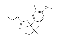 ethyl 2-(1-(4-methoxy-3-methylphenyl)-5,5-dimethylcyclopent-2-en-1-yl)acetate结构式