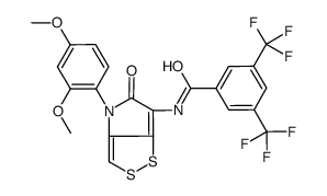 N-[4-(2,4-dimethoxyphenyl)-5-oxodithiolo[4,3-b]pyrrol-6-yl]-3,5-bis(trifluoromethyl)benzamide结构式