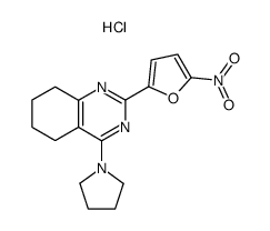 2-(5-nitro-furan-2-yl)-4-pyrrolidin-1-yl-5,6,7,8-tetrahydro-quinazoline, hydrochloride结构式