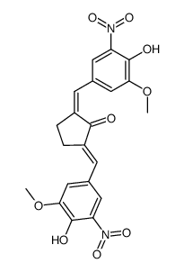 2,5-bis-(4-hydroxy-3-methoxy-5-nitro-benzylidene)-cyclopentanone结构式