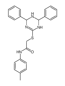 2-(4,6-diphenyl-1,4,5,6-tetrahydro-[1,3,5]triazin-2-ylsulfanyl)-N-p-tolyl-acetamide结构式