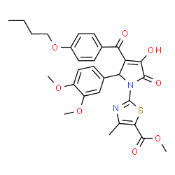 methyl 2-[3-(4-butoxybenzoyl)-2-(3,4-dimethoxyphenyl)-4-hydroxy-5-oxo-2,5-dihydro-1H-pyrrol-1-yl]-4-methyl-1,3-thiazole-5-carboxylate结构式