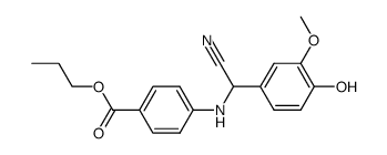 4-{[Cyano-(4-hydroxy-3-methoxy-phenyl)-methyl]-amino}-benzoic acid propyl ester Structure