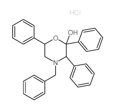 2-Morpholinol,2,3,6-triphenyl-4-(phenylmethyl)-, hydrochloride (1:1) Structure