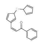 cyclopenta-1,3-diene; 3-(1-cyclopenta-1,4-dienyl)-1-phenyl-prop-2-en-1-one; iron(+2) cation Structure