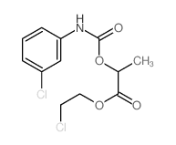 Propanoic acid, 2-[[[(3-chlorophenyl)amino]carbonyl]oxy]-,2-chloroethyl ester structure
