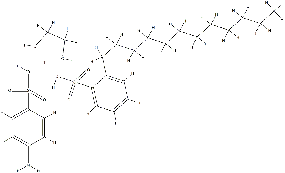 (4-aminobenzenesulphonato-O)(dodecylbenzenesulphonato-O)[ethylene-1,2-diolato(2-)-O,O']titanate结构式