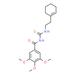 N-({[2-(1-cyclohexen-1-yl)ethyl]amino}carbonothioyl)-3,4,5-trimethoxybenzamide structure