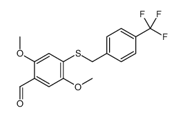2,5-dimethoxy-4-[[4-(trifluoromethyl)phenyl]methylsulfanyl]benzaldehyde结构式