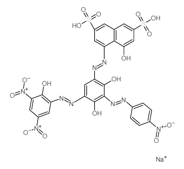 2,7-Naphthalenedisulfonicacid,4-[2-[2,4-dihydroxy-5-[2-(2-hydroxy-3,5-dinitrophenyl)diazenyl]-3-[2-(4-nitrophenyl)diazenyl]phenyl]diazenyl]-5-hydroxy-,sodium salt (1:2) picture