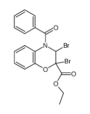 4-benzoyl-2,3-dibromo-3,4-dihydro-2H-benzo[1,4]oxazine-2-carboxylic acid ethyl ester Structure