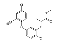 2-[2-Chloro-5-(4-chloro-2-cyano-phenoxy)-phenoxy]-thiopropionic acid S-ethyl ester Structure