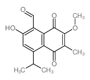 2-hydroxy-7-methoxy-6-methyl-5,8-dioxo-4-propan-2-ylnaphthalene-1-carbaldehyde结构式