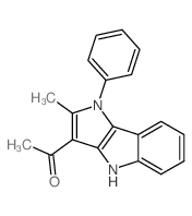 Ethanone, 1-(1,4-dihydro-2-methyl-1-phenylpyrrolo[3,2-b]indol-3-yl)-结构式