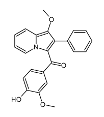 (4-Hydroxy-3-methoxy-phenyl)-(1-methoxy-2-phenyl-indolizin-3-yl)-methanone Structure