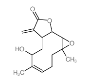 Oxireno[9,10]cyclodeca[1,2-b]furan-9(1aH)-one, 2,3,6,7,7a,8,10a, 10b-octahydro-6-hydroxy-1a,5-dimethyl-8-methylene-, [1aR-(1aR*,4E, 6R*,7aS*,10aS*,10bR*)]- Structure