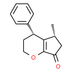 Cyclopenta[b]pyran-7(2H)-one, 3,4,5,6-tetrahydro-5-methyl-4-phenyl-, (4R,5R)-rel- (9CI)结构式