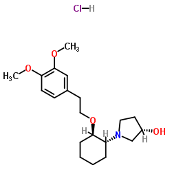 (3S)-1-{(1R,2R)-2-[2-(3,4-Dimethoxyphenyl)ethoxy]cyclohexyl}-3-pyrrolidinol hydrochloride (1:1) Structure