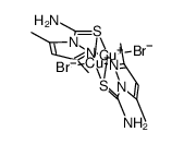 [Cu2(I)(3,5-dimethyl-1-thiocarboxamide pyrazole)2Br2]结构式