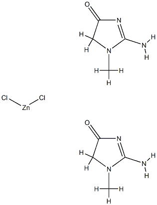 bis(2-amino-1,5-dihydro-1-methyl-4H-imidazol-4-one-O)dichlorozinc structure