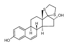 3,16α-dihydroxy-1,3,5(10),6-estratetraen-17-one 17-ethylenedithioketal结构式