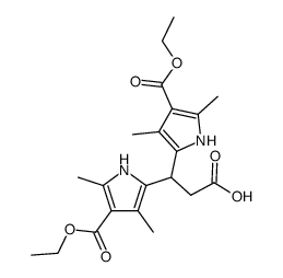 3,3-bis-(4-ethoxycarbonyl-3,5-dimethyl-pyrrol-2-yl)-propionic acid结构式