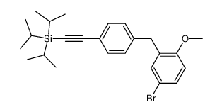 [4-(5-bromo-2-methoxy-benzyl)-phenylethynyl]-triisopropyl-silane结构式