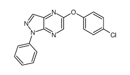 5-(4-chlorophenoxy)-1-phenylpyrazolo[3,4-b]pyrazine结构式