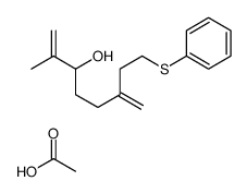 acetic acid,2-methyl-6-methylidene-8-phenylsulfanyloct-1-en-3-ol结构式